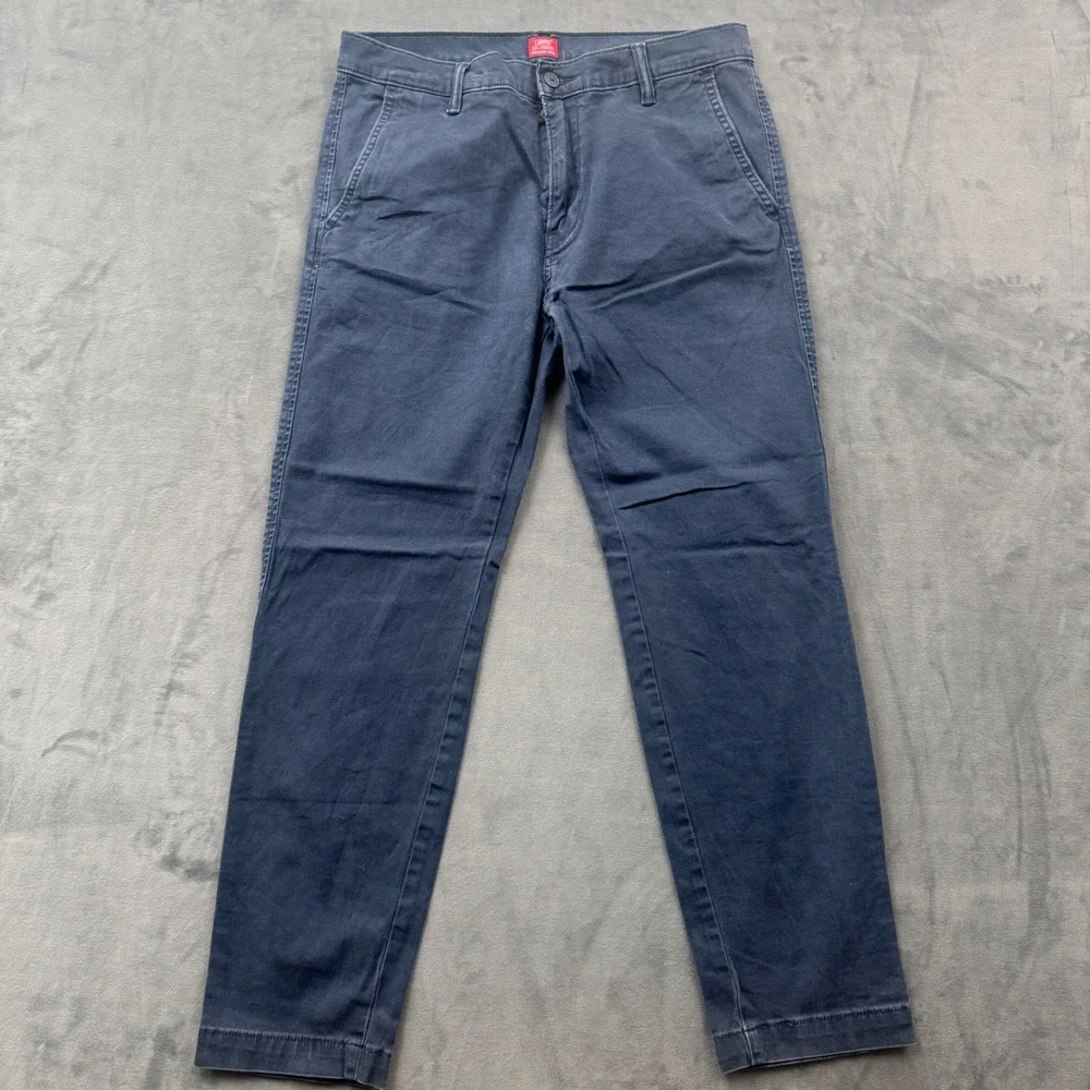 Levis XX Chino Standard Taper Pants Mens 33x30 Navy Blue 85226-0052 Chinos